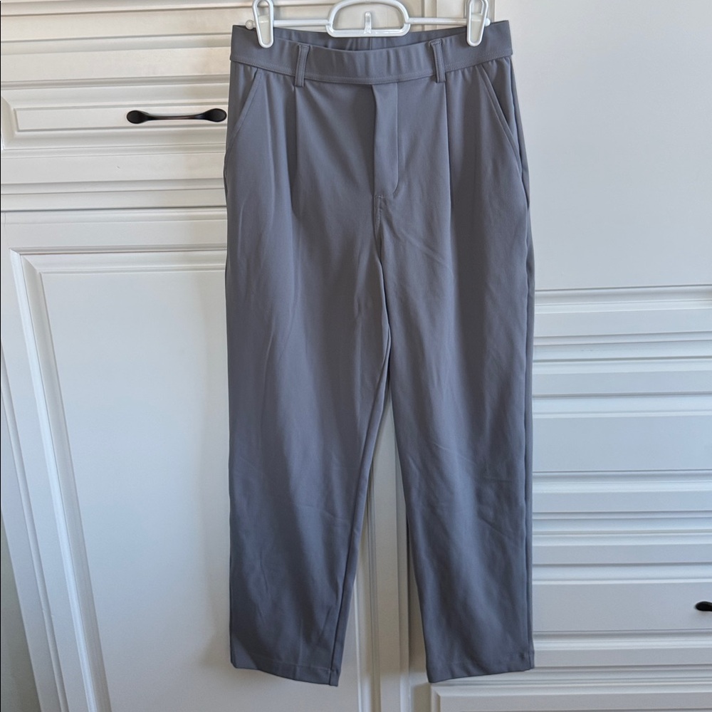 High Waisted Pocket Ankle Length Tapered Work Pants